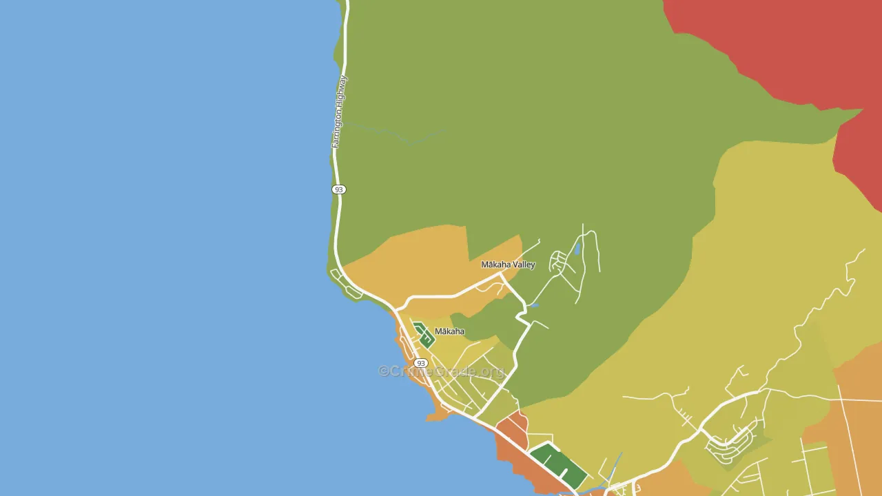 Makaha, HI Map of Burglary Rates