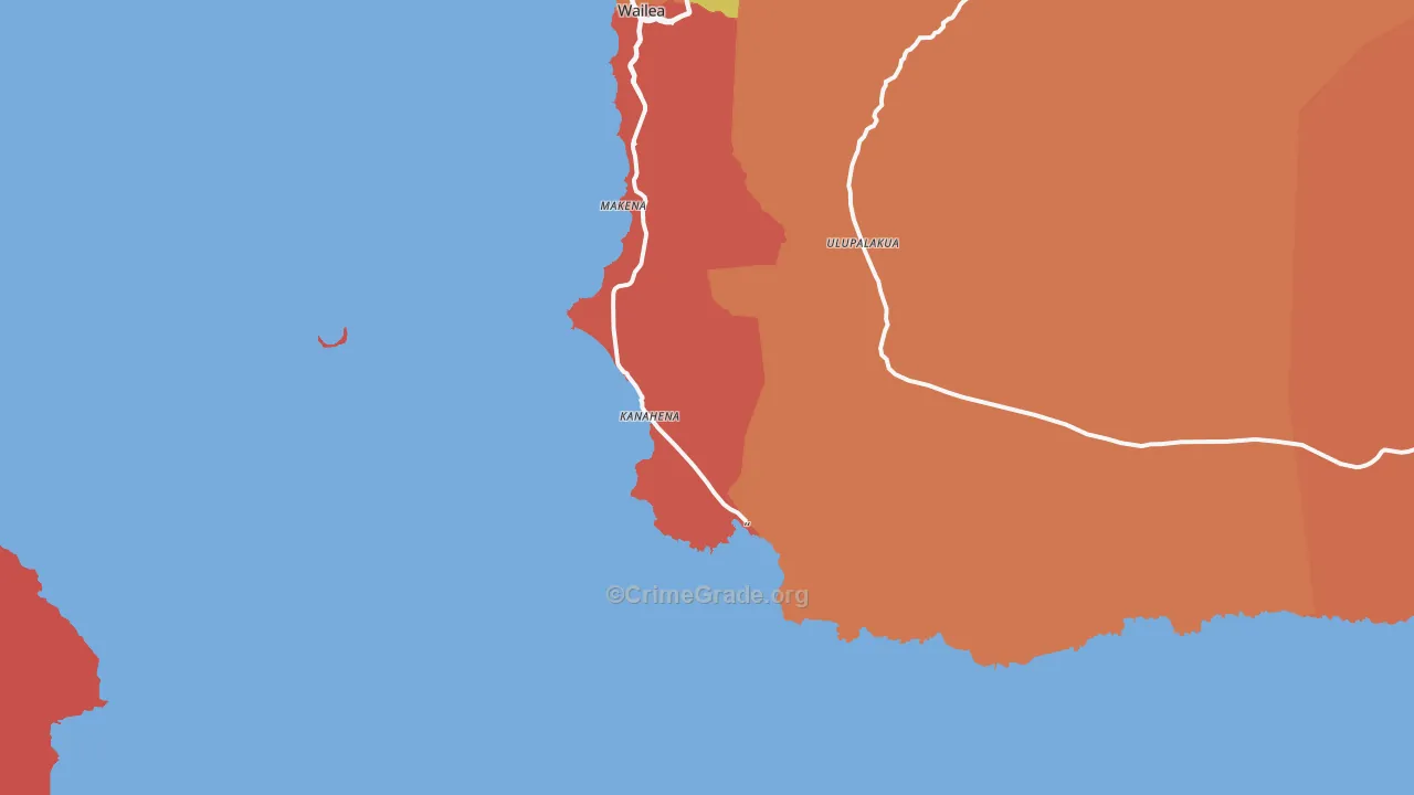 Makena, HI Map of Burglary Rates
