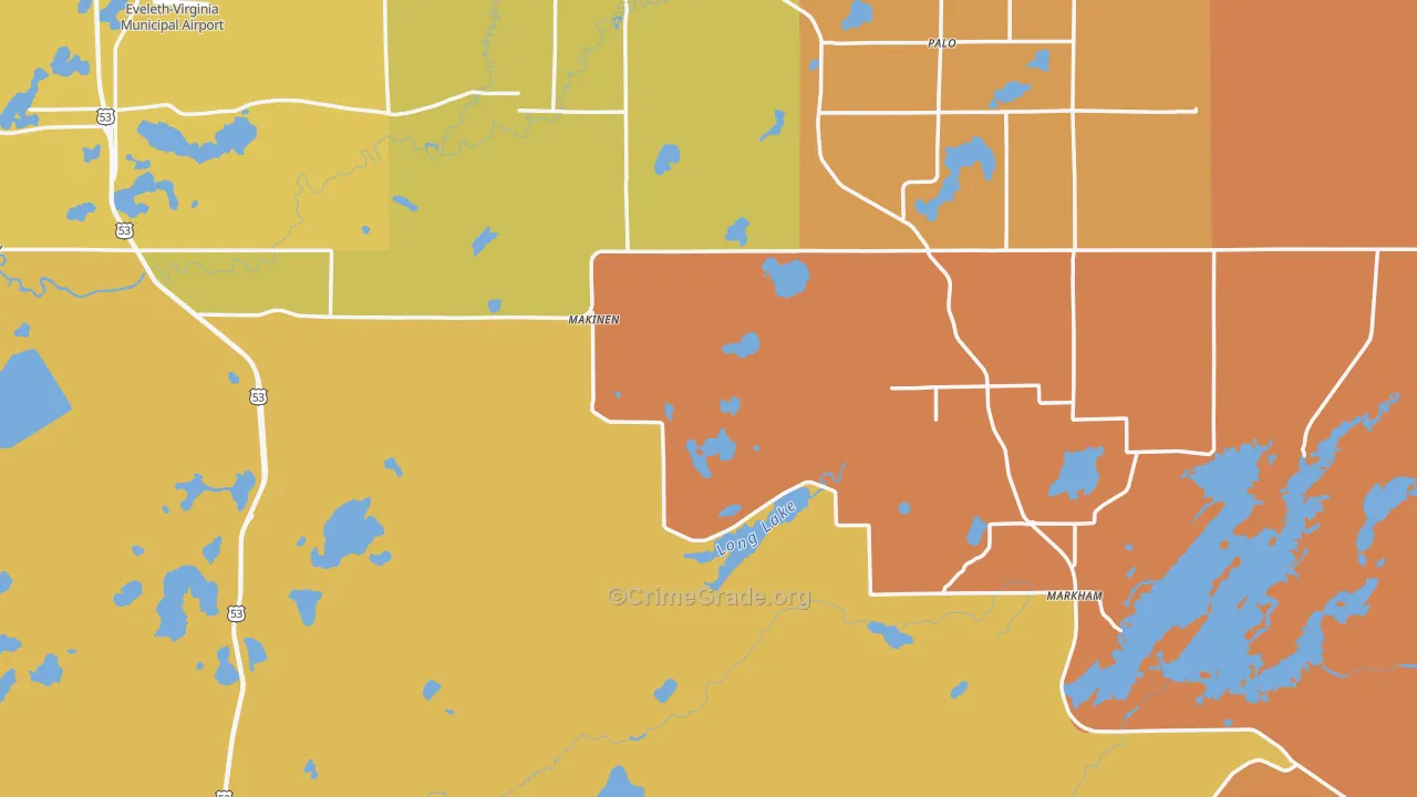 Makinen, MN Map of Burglary Rates