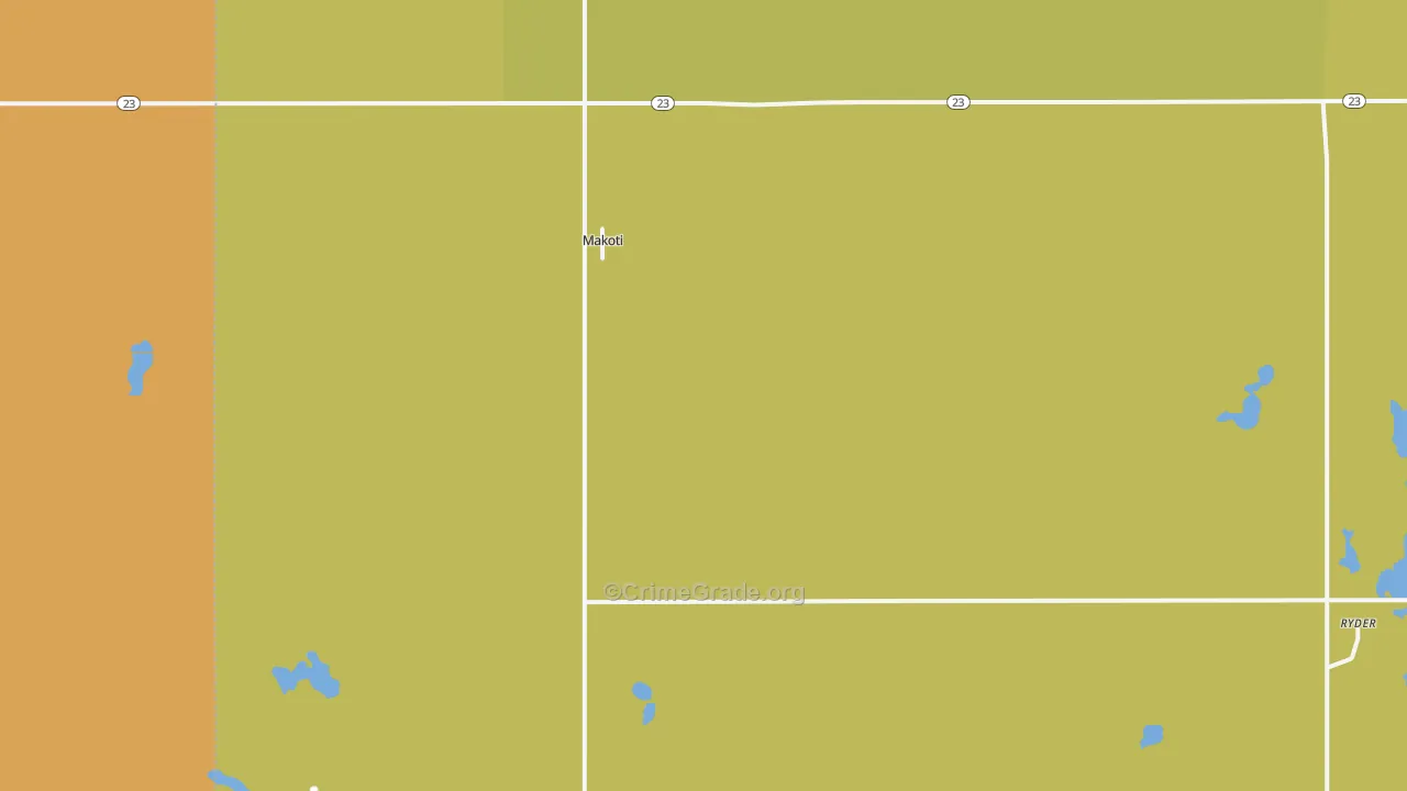Makoti, ND Map of Burglary Rates