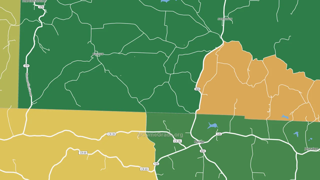 Malaga, OH Map of Burglary Rates