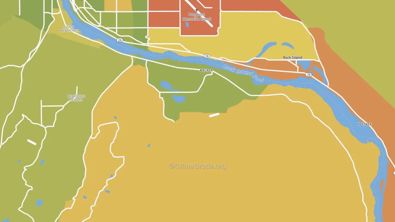 Malaga, WA Map of Burglary Rates