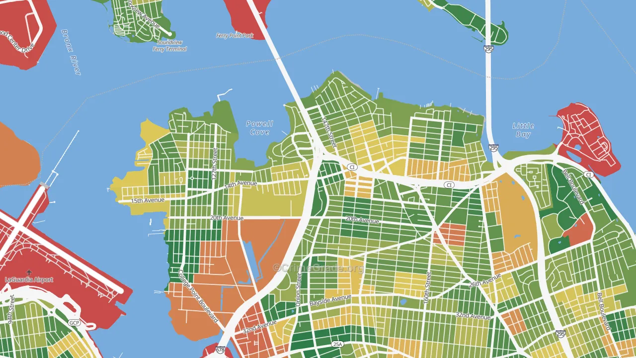 Malba, Queens, NY Map of Burglary Rates