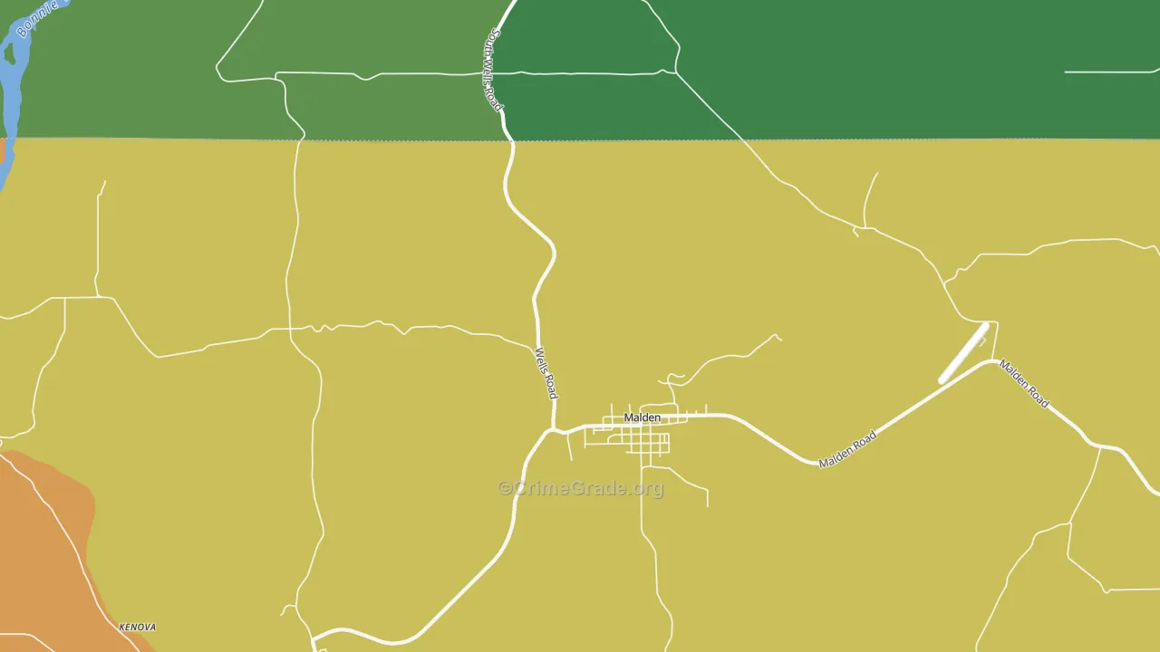 Malden, WA Map of Burglary Rates