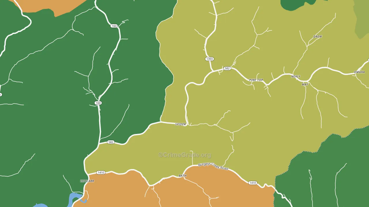 Mallie, KY Map of Burglary Rates