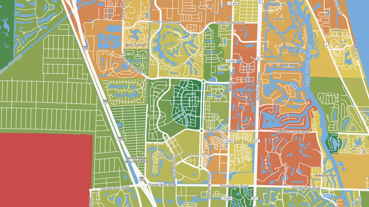 Mallory Creek at Abacoa, Jupiter, FL Map of Burglary Rates