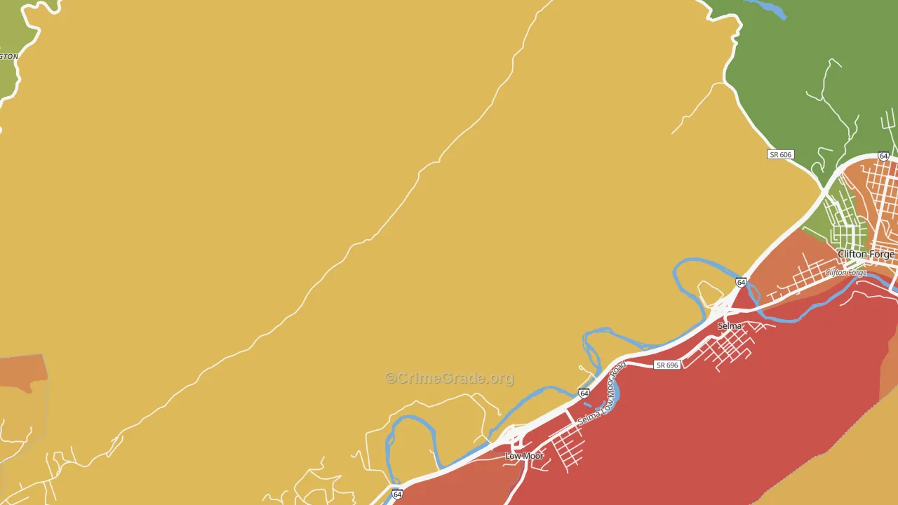 Mallow, VA Map of Burglary Rates