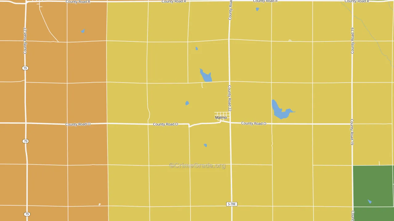 Malmo, NE Map of Burglary Rates