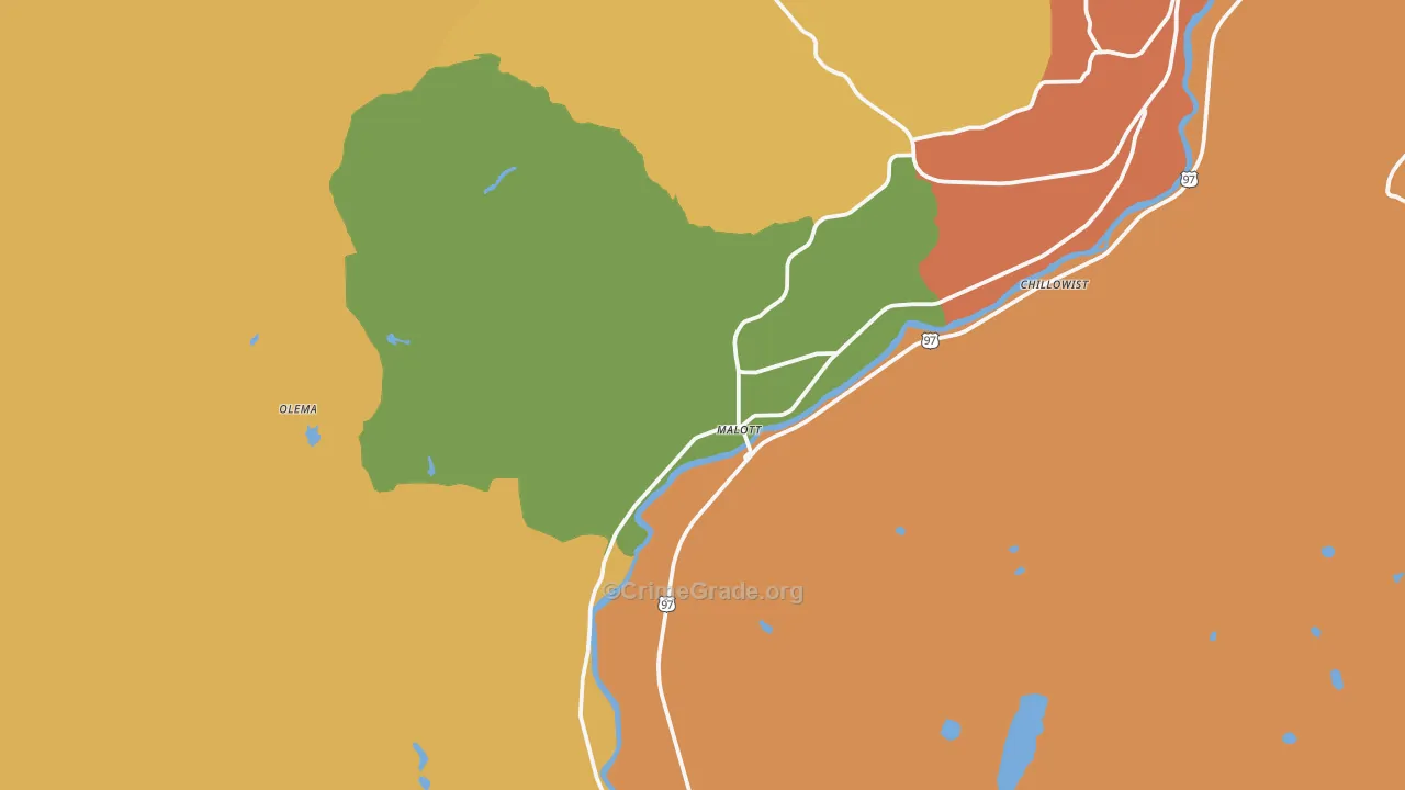 Malott, WA Map of Burglary Rates