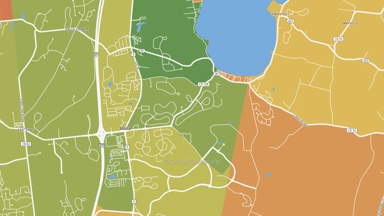 Malta, NY Map of Burglary Rates