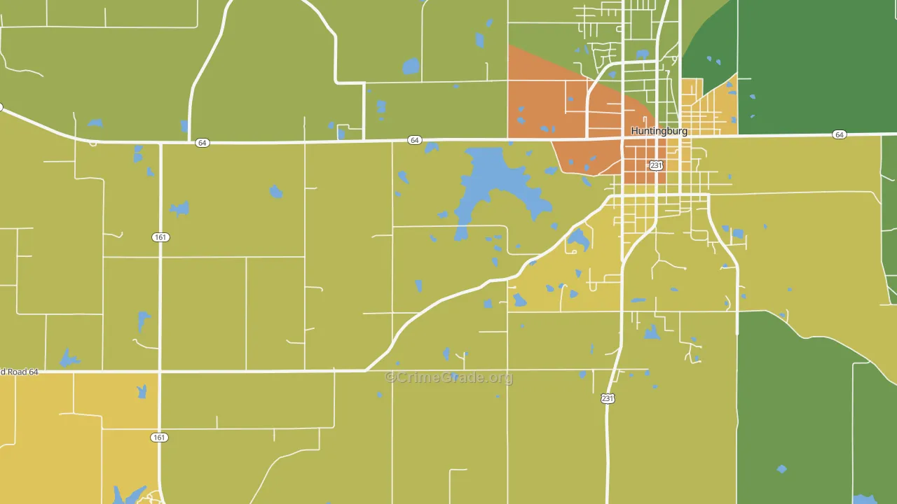 Maltersville, IN Map of Burglary Rates