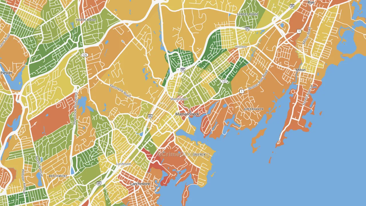 Mamaroneck, NY Map of Burglary Rates