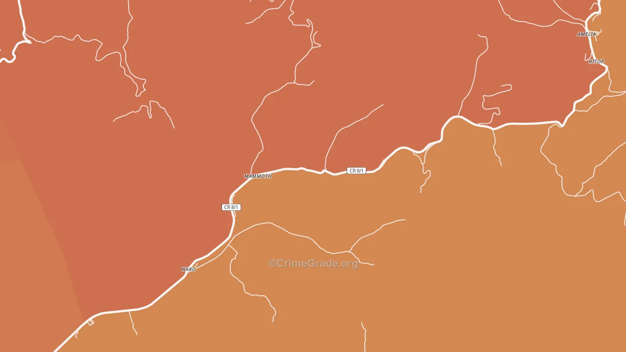 Mammoth, WV Map of Burglary Rates