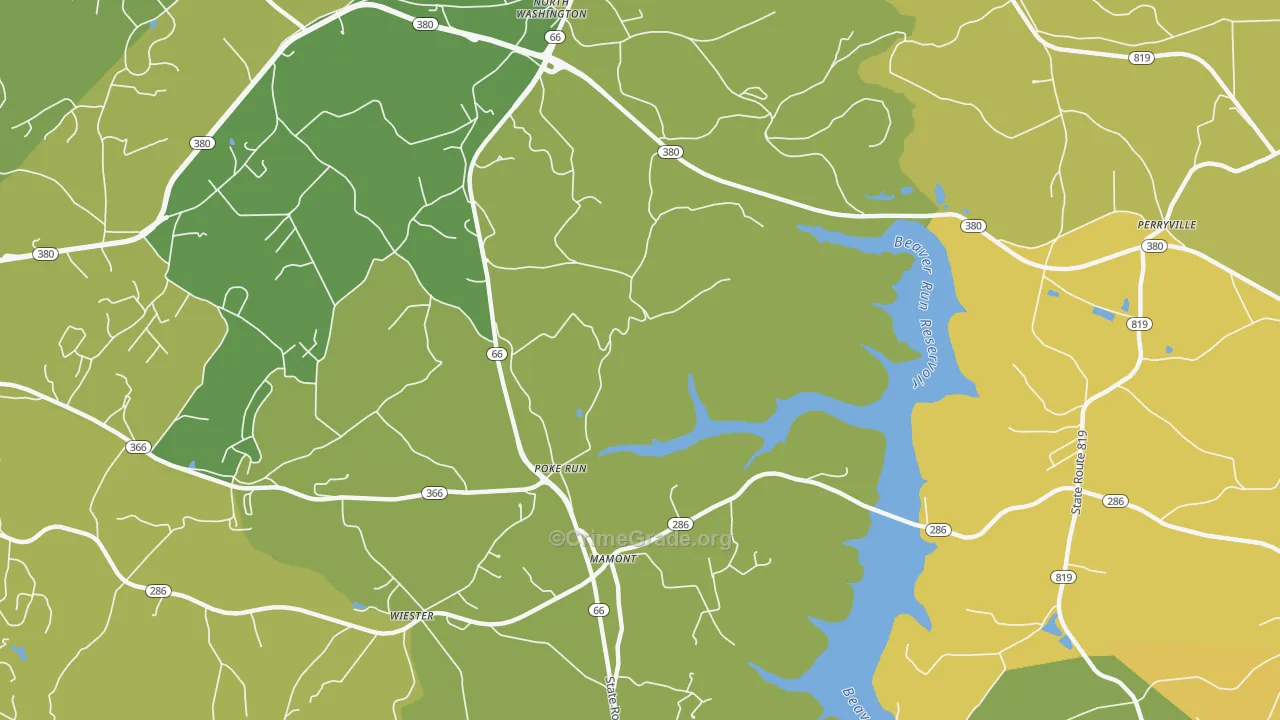 Mamont, PA Map of Burglary Rates