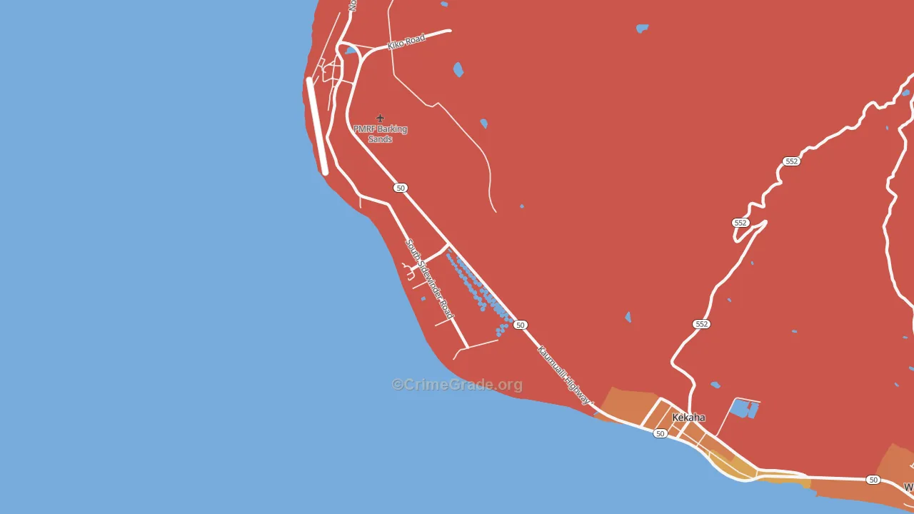 Mana, HI Map of Burglary Rates