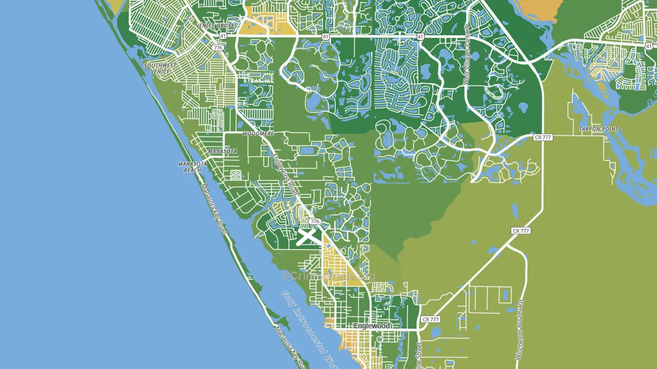 Manasota, FL Map of Burglary Rates