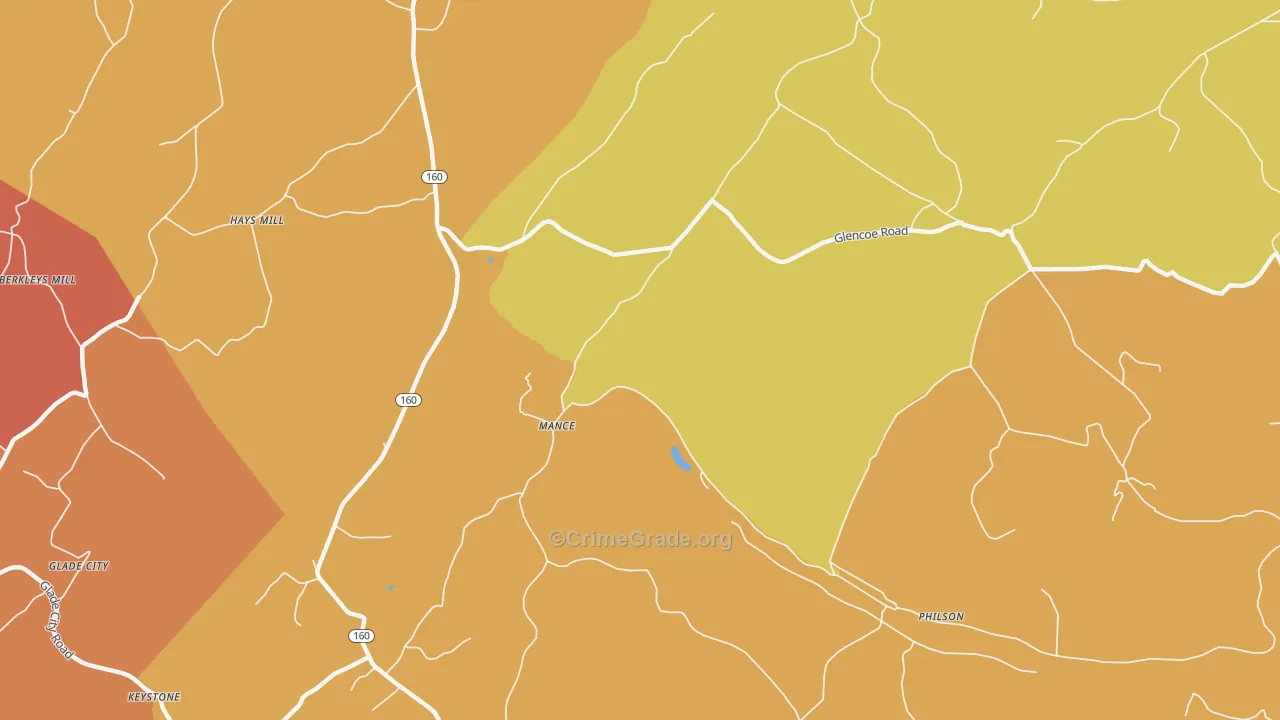 Mance, PA Map of Burglary Rates