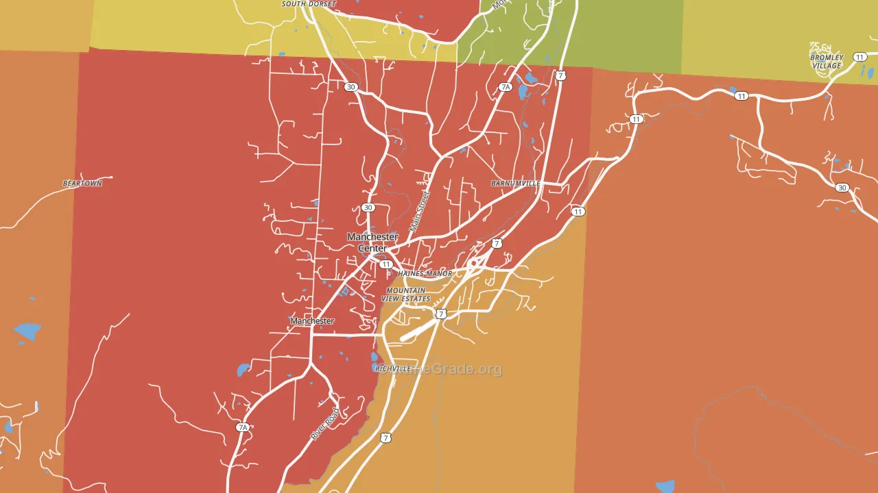Manchester Center, VT Map of Burglary Rates