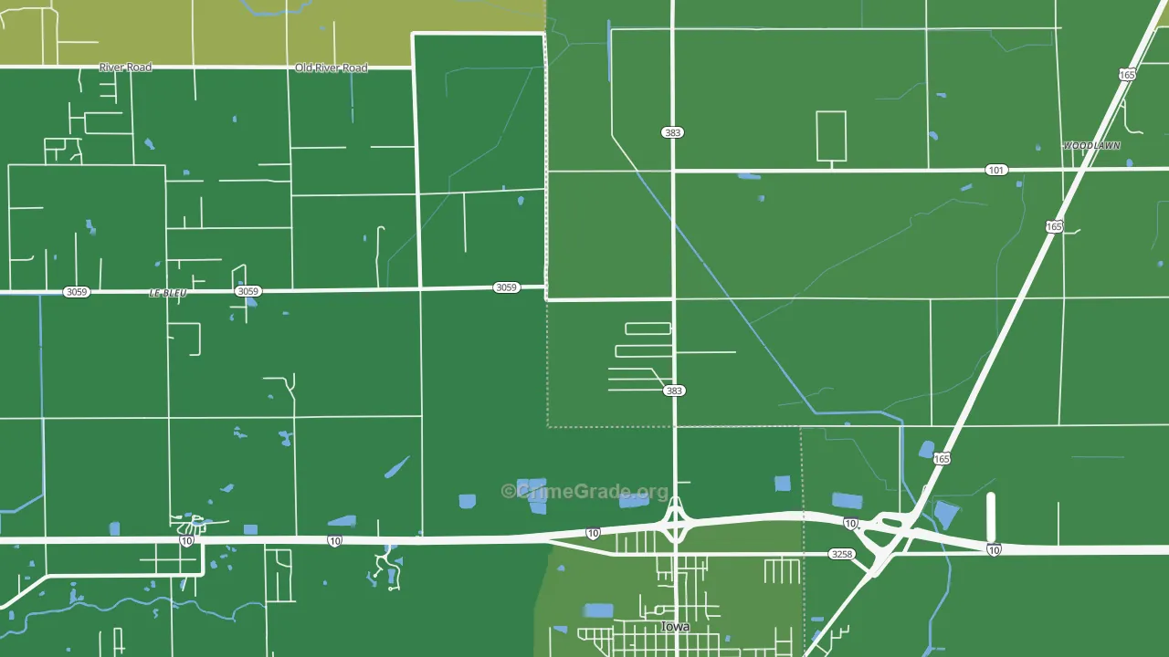 Manchester, LA Map of Burglary Rates