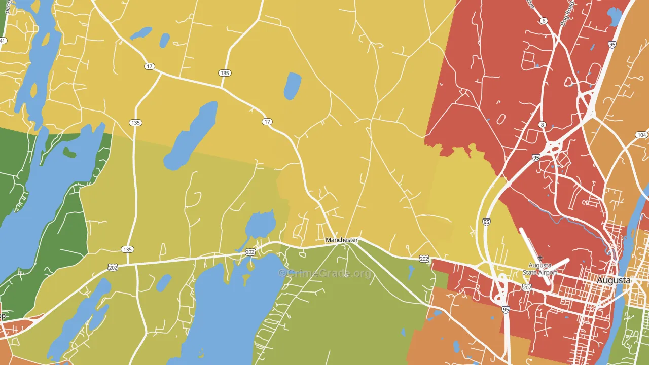 Manchester, ME Map of Burglary Rates