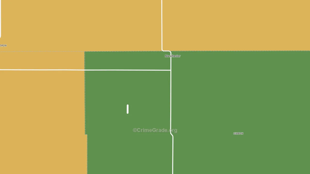 Manchester, OK Map of Burglary Rates