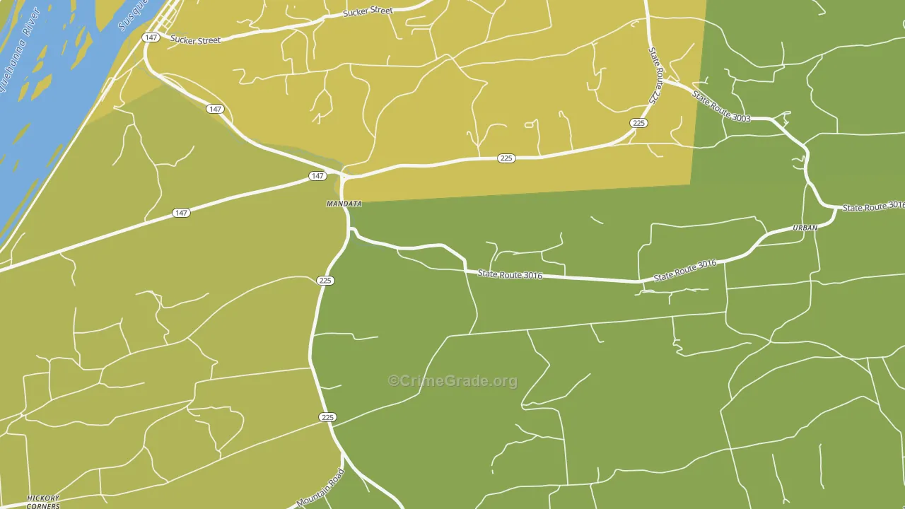 Mandata, PA Map of Burglary Rates
