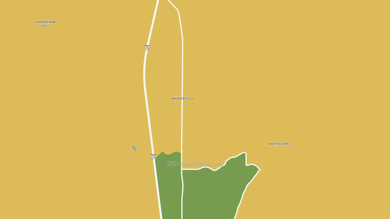 Manderfield, UT Map of Burglary Rates
