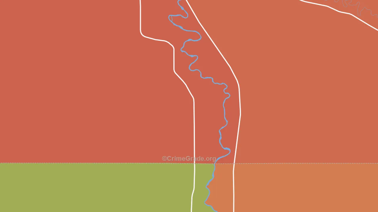 Manderson, WY Map of Burglary Rates