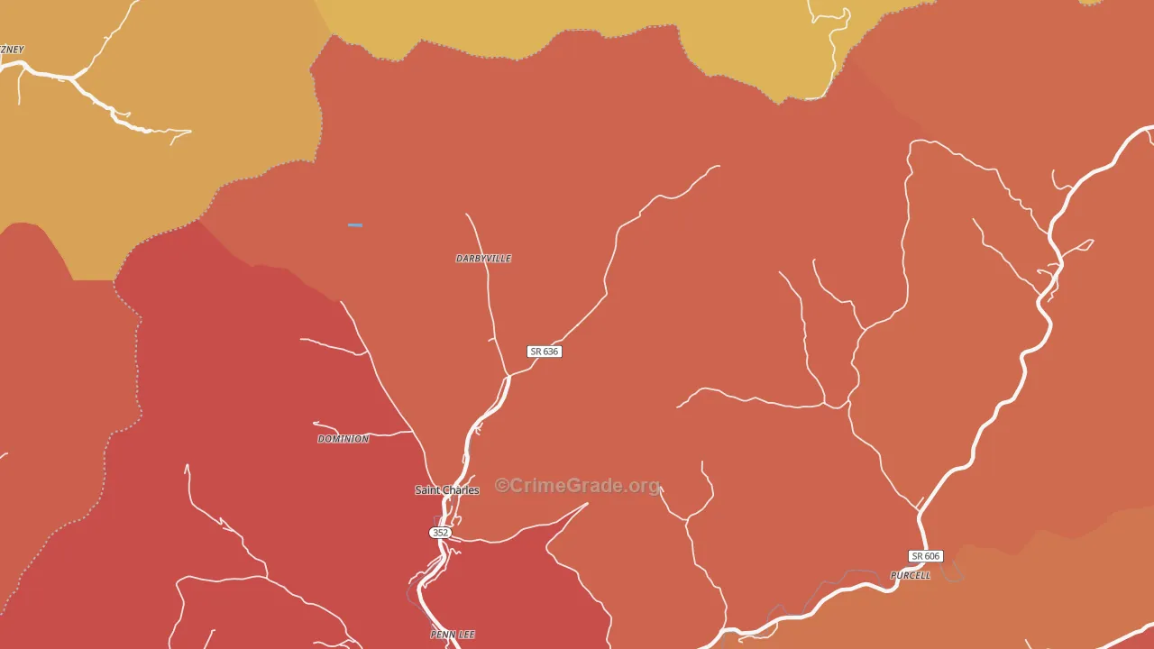 Maness, VA Map of Burglary Rates