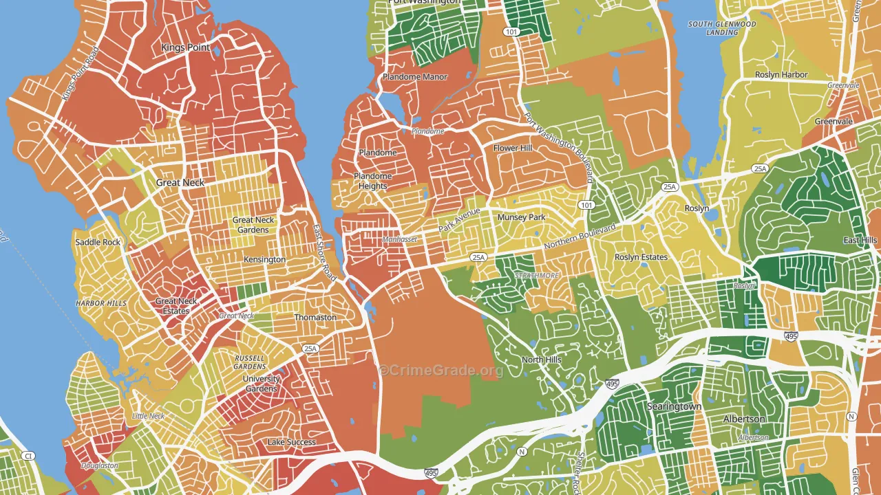 Manhasset, NY Map of Burglary Rates