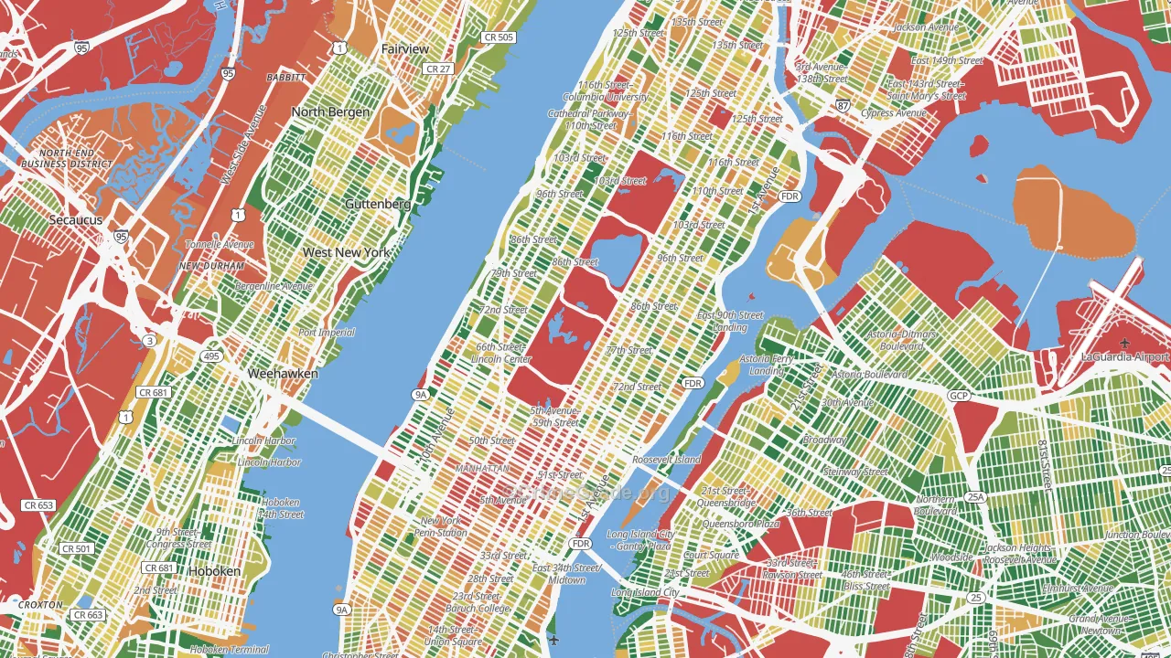 Manhattan, NY Map of Burglary Rates