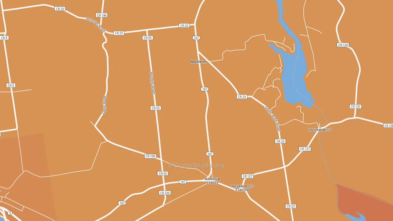 Manheim Center, NY Map of Burglary Rates