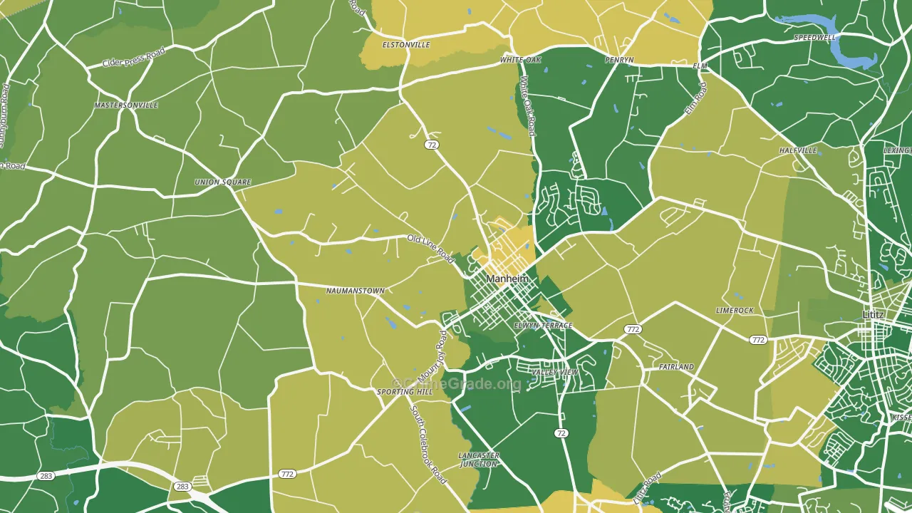Manheim, PA Map of Burglary Rates