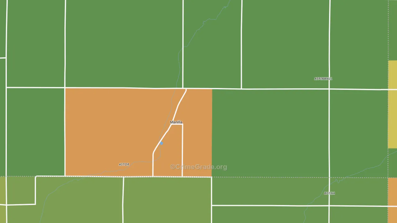 Manilla, IA Map of Burglary Rates