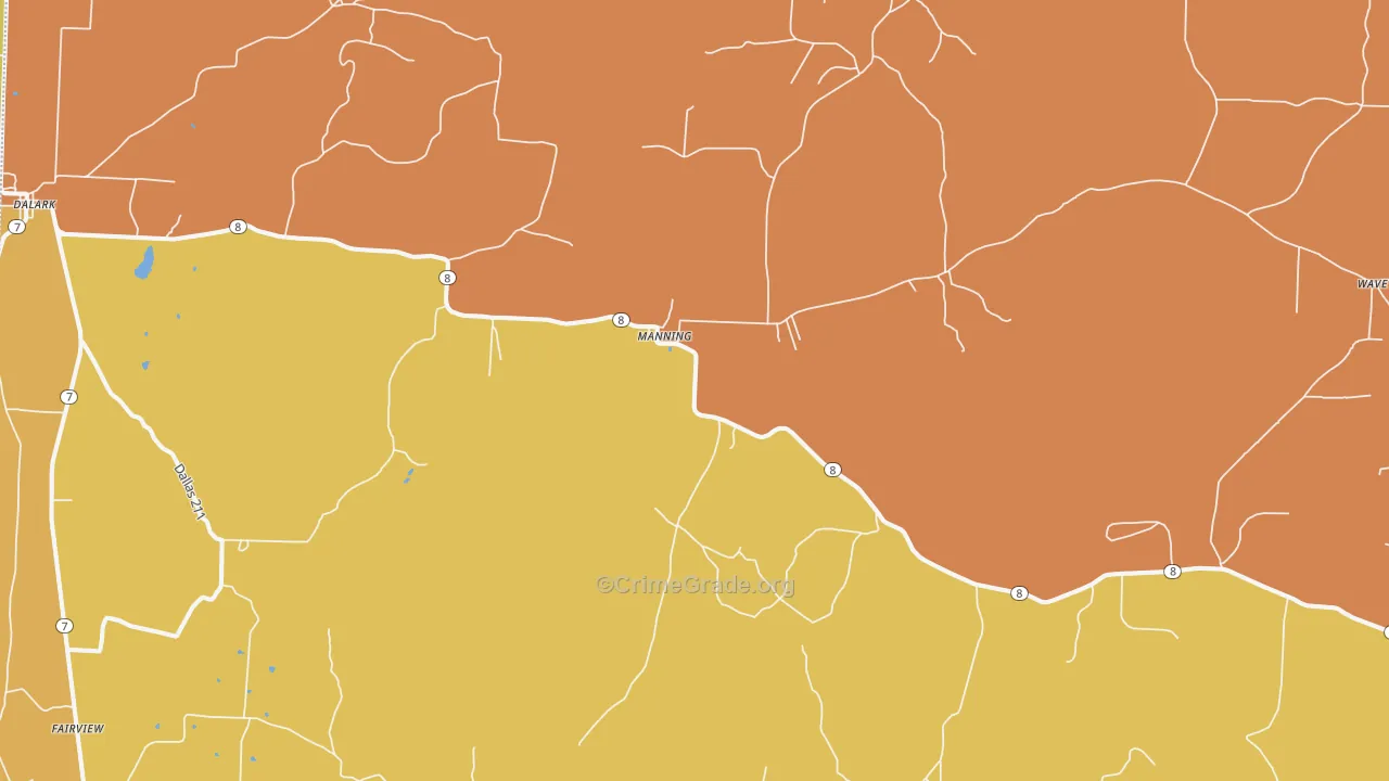 Manning, AR Map of Burglary Rates
