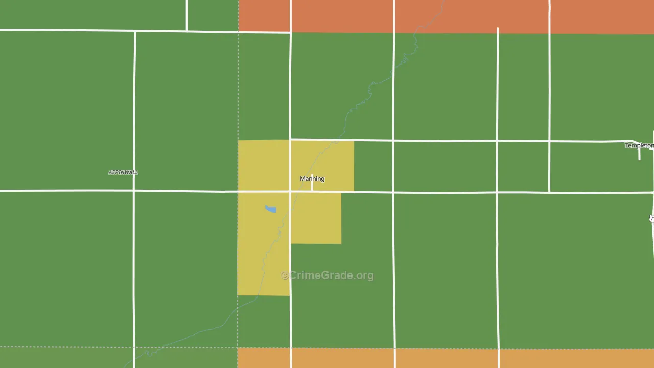 Manning, IA Map of Burglary Rates