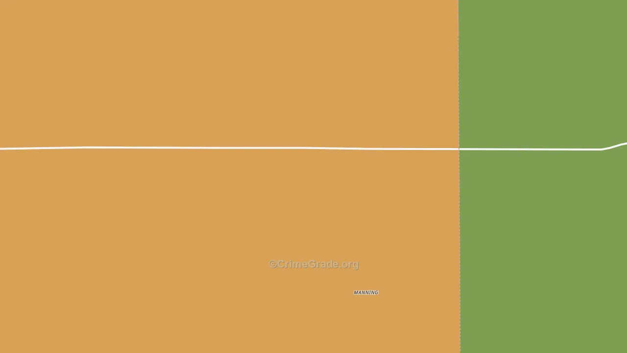 Manning, KS Map of Burglary Rates
