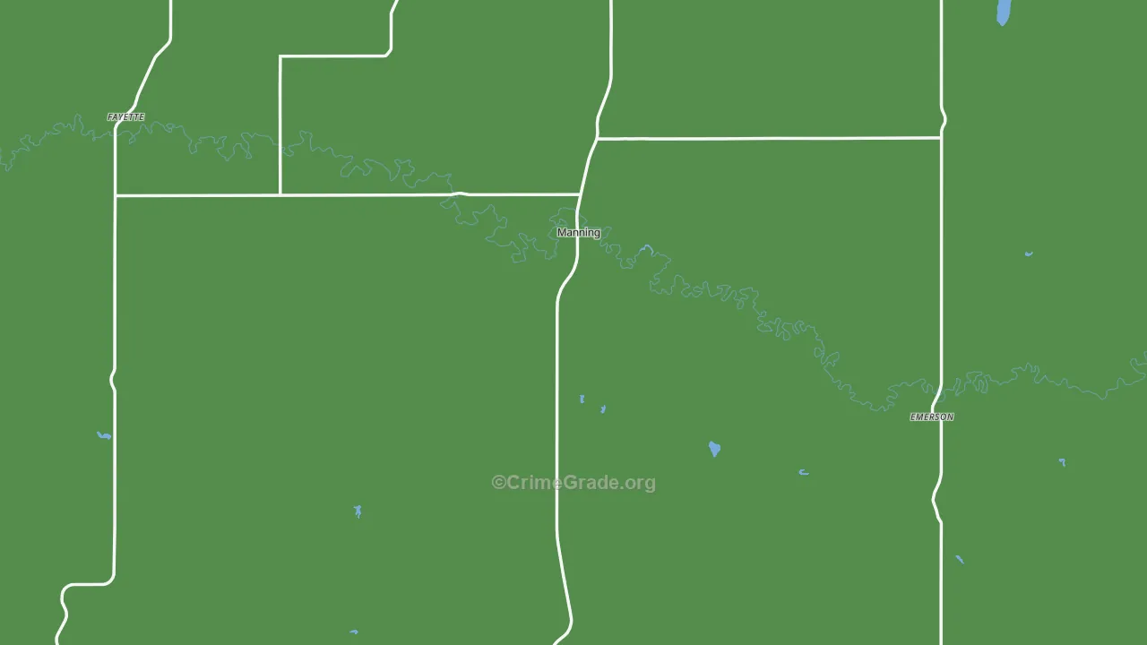 Manning, ND Map of Burglary Rates