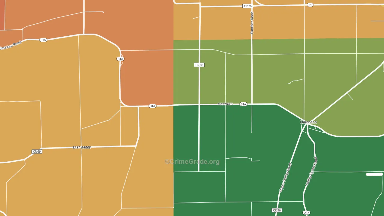 Manning, NY Map of Burglary Rates