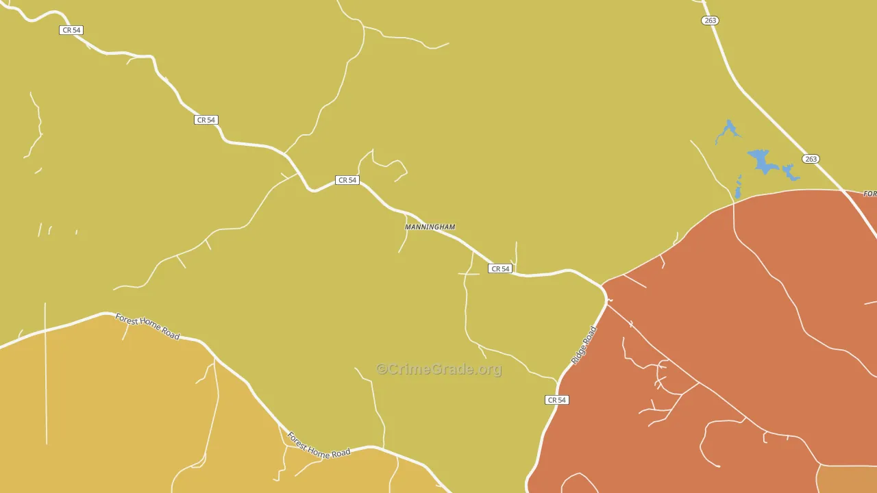 Manningham, AL Map of Burglary Rates