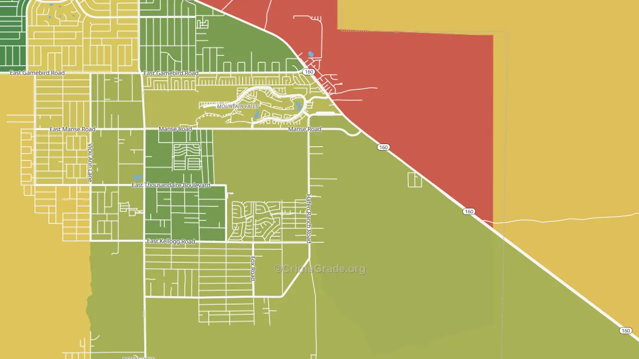 Manse, NV Map of Burglary Rates