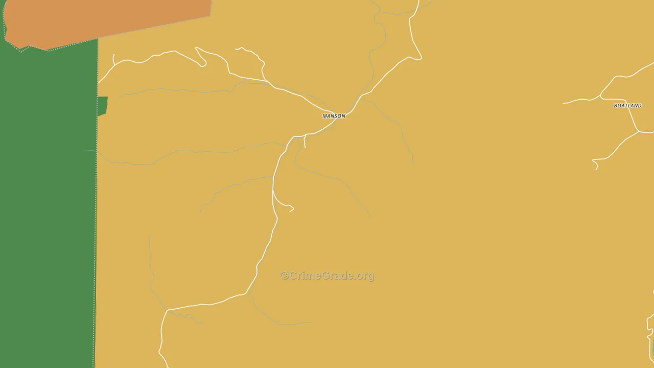 Manson, TN Map of Burglary Rates
