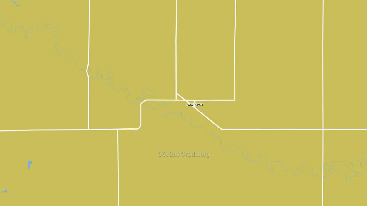Mantador, ND Map of Burglary Rates