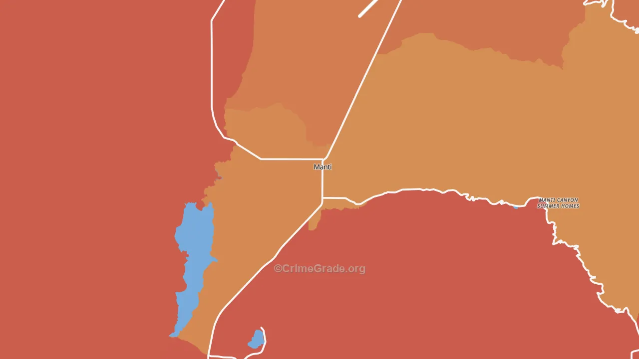Manti, UT Map of Burglary Rates