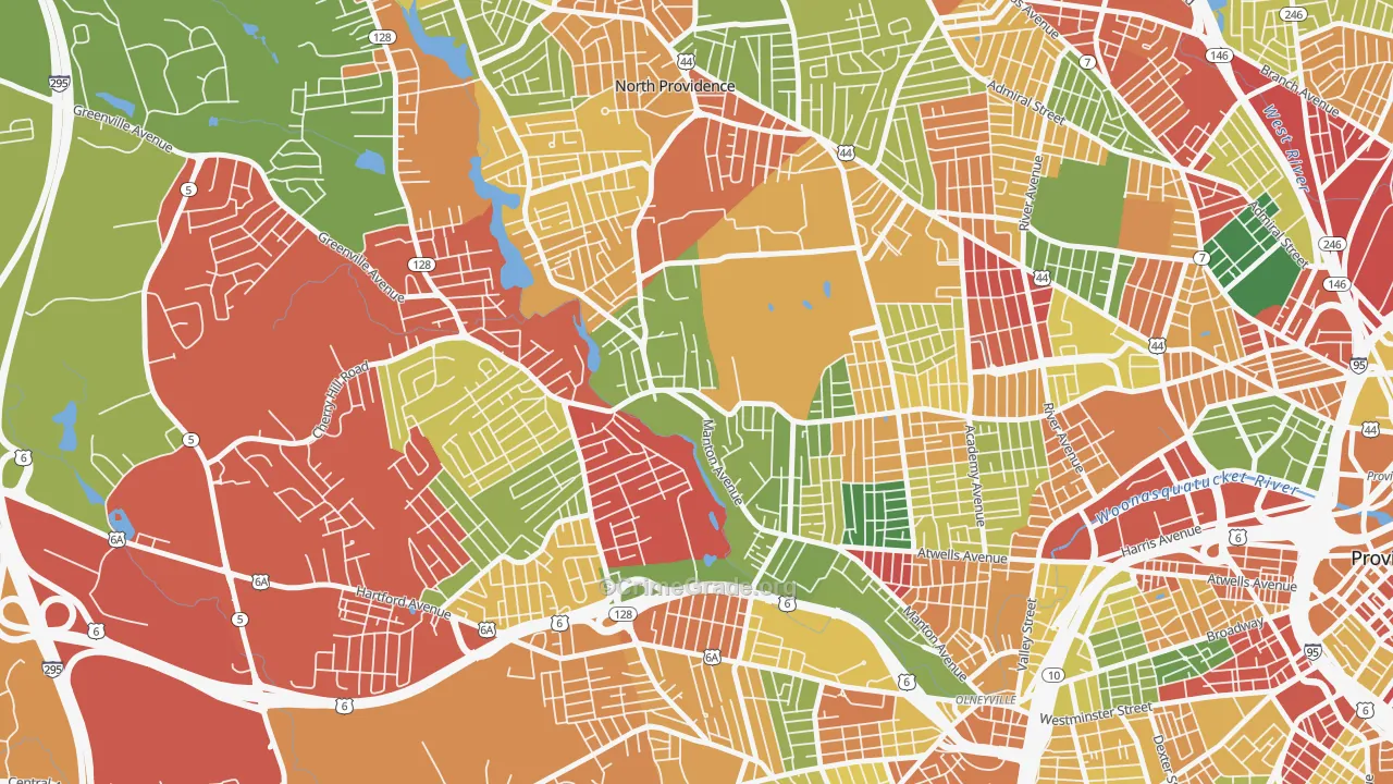 Manton, Providence, RI Map of Burglary Rates