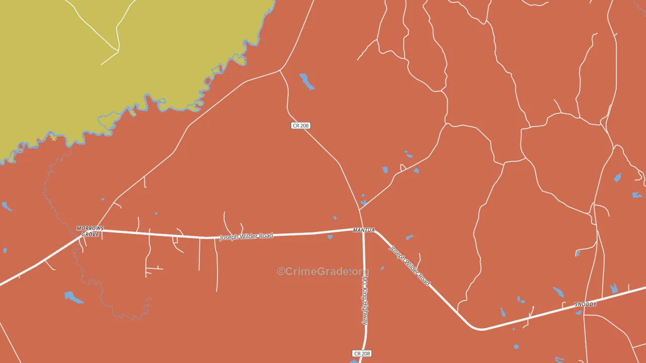 Mantua, AL Map of Burglary Rates