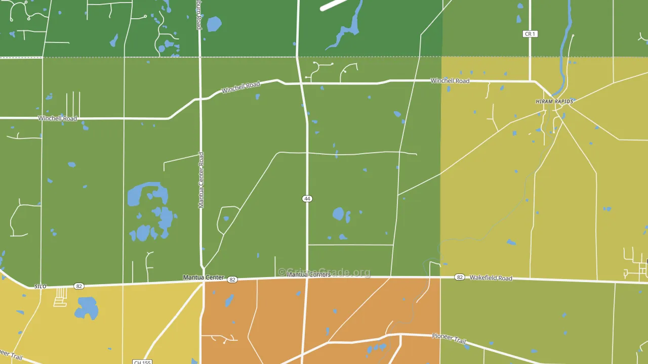 Mantua Corners, OH Map of Burglary Rates