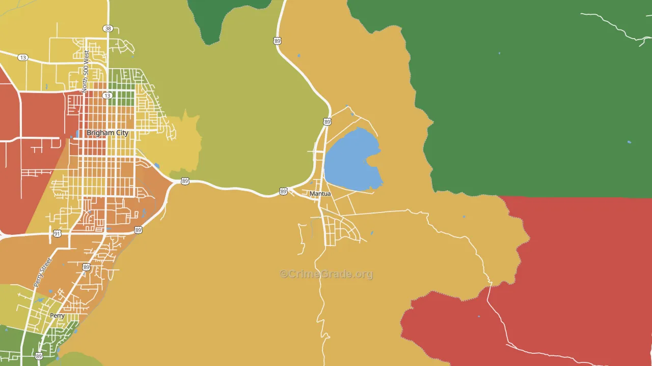 Mantua, UT Map of Burglary Rates