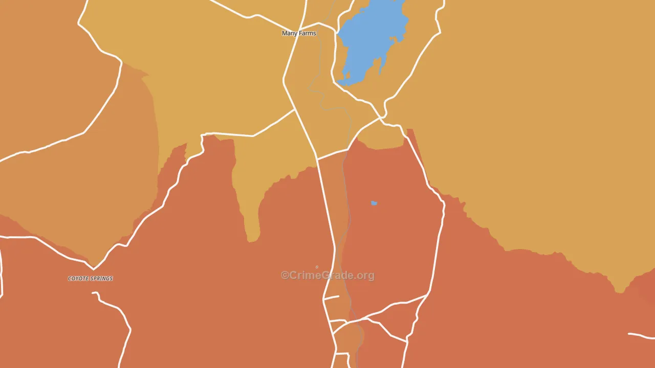 Many Farms, AZ Map of Burglary Rates