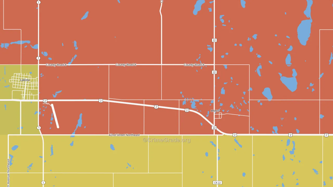 Mapes, ND Map of Burglary Rates